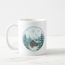 Caneca de Cerâmica Floresta de Inverno (330ml)