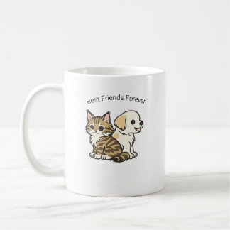 Café Caneca de Cerâmica Gato e Cachorro Amigos de Desen