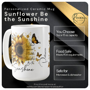 Café Caneca de Cerâmica Girassol Personalizado Seja o B