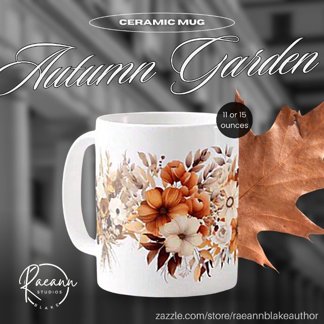 Café Caneca de Cerâmica Jardim de Outono (Criador carregado)
