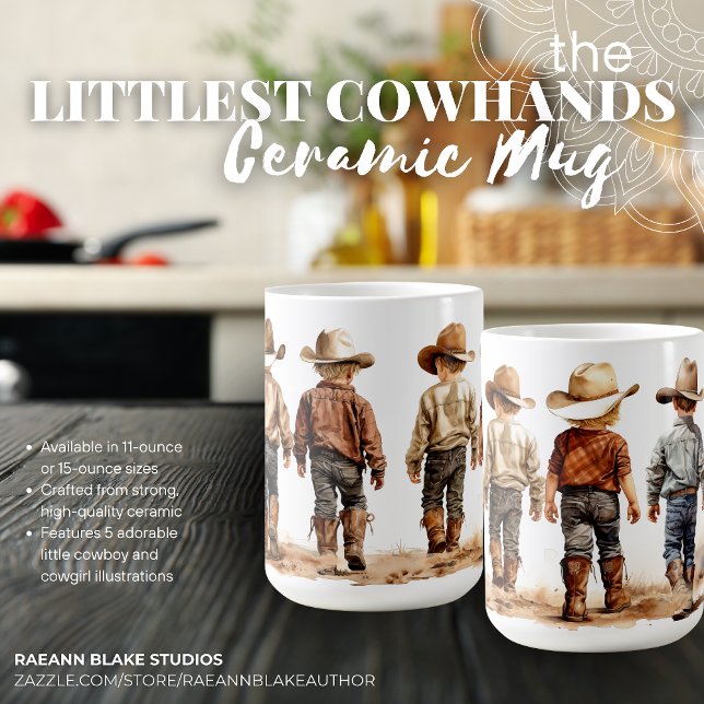 Café Caneca de Cerâmica Littlest Cowhands (Criador carregado)