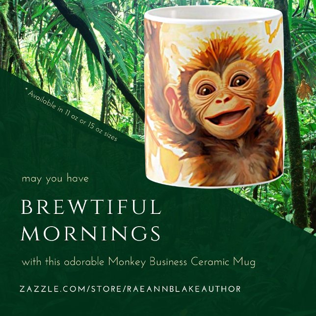 Café Caneca de Cerâmica Macaco Travesso (Criador carregado)