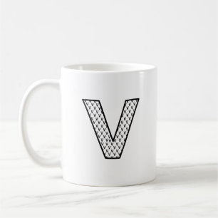 Café Caneca de Cerâmica Monograma V Carta Personalizada