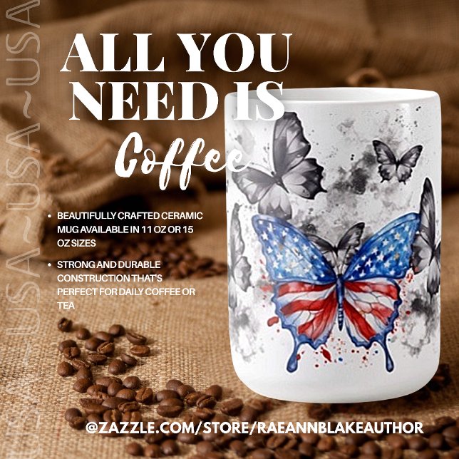 Café Caneca de Cerâmica Patriótica dos EUA (Criador carregado)