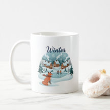 Caneca de Cerâmica Raposa de Inverno (330ml)