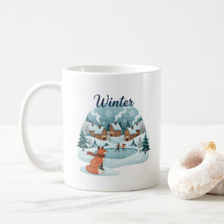 Café Caneca de Cerâmica Raposa de Inverno (330ml)