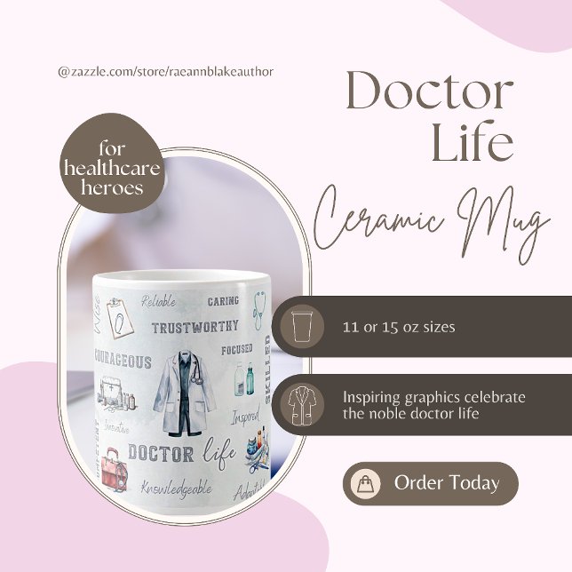 Café Caneca de Cerâmica Vida de Médico (Criador carregado)