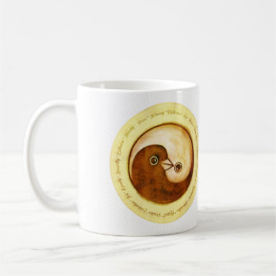 Café Caneca de cerâmica Yin Yang - pombas de ouro