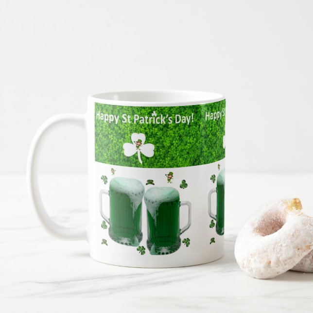 Café Caneca de Cerveja do Dia de São Patrício (Com Donut)