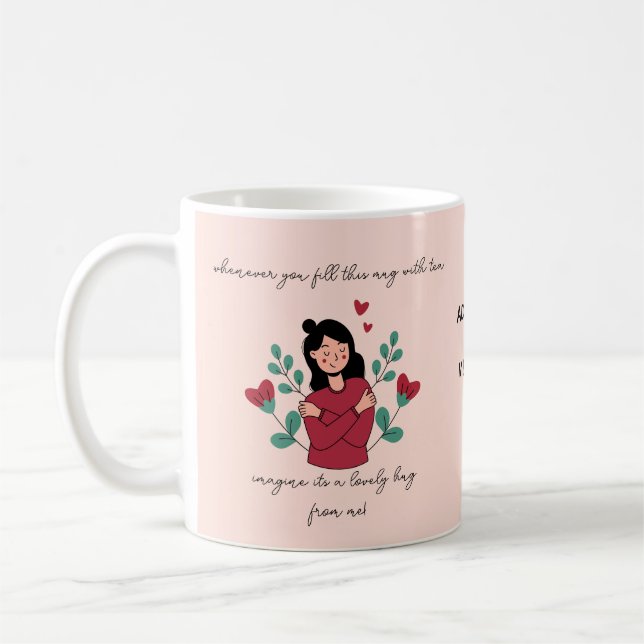 Café Caneca de Chá com um Abraço Presente Personalizado (Esquerda)