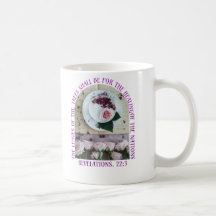 Caneca de Chá Cristã com Escritura de Cura