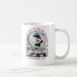 Café Caneca de Chá Cristã com Escritura de Cura