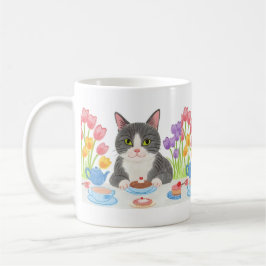 Café Caneca de Chá do Gato Listrado