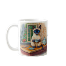 Caneca de Chá do Gato Siames