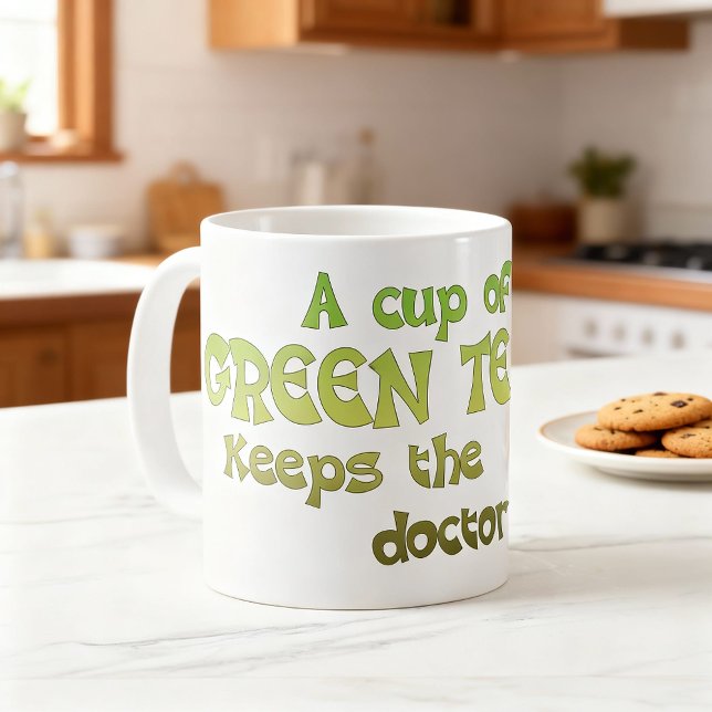 Café Caneca de Chá Verde - Ideia Divertida de Presente  (Green tea mug! 🍵)