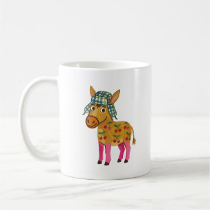 Café Caneca de Chapeu de Caçador Xadrez de Burro Fofo