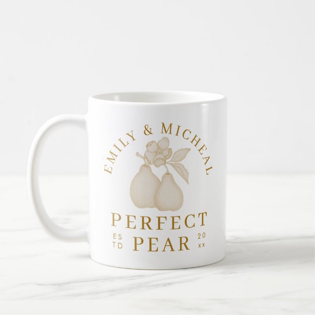 Café Caneca de Chás de Noiva Pérola Perfeita Dourada (Esquerda)