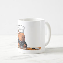 Caneca de Chef de Capivara em Pixel Art
