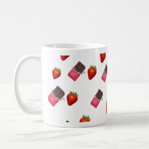 Café caneca de chocolate morango