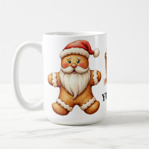 Café Caneca de Chocolate Quente Menina Papai Noel de Pã