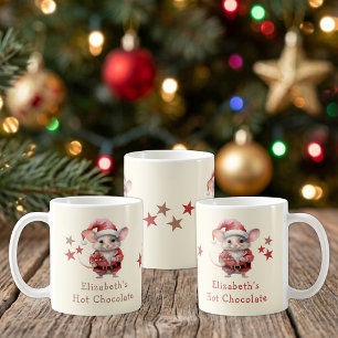 Café Caneca de chocolate quente Natal nome rato marrom