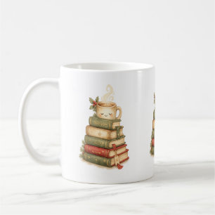 Café Caneca de Chocolate Quente Sonolento em Livros Nat