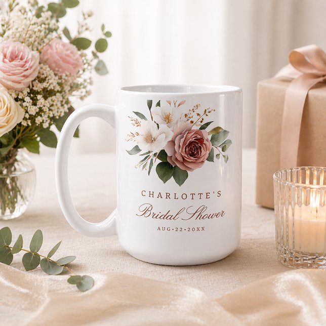 Café Caneca de Chuveiro de Noiva Floral de Outono – Pre (Bridal Shower Keepsake)