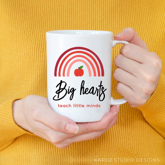 Café Caneca de Citação de Agradecimento para Professore (Give this mug to a teacher of  big heart who teaches little minds as a gift for teacher appreciation)