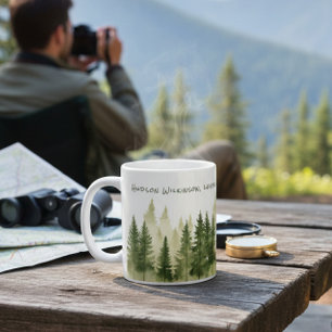 Café Caneca de Citação de Nome de Aventura na Floresta
