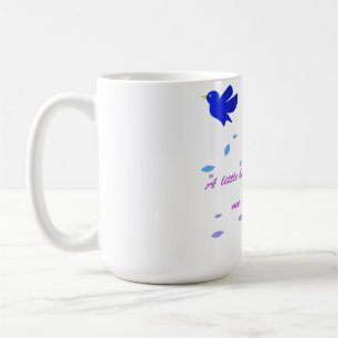 Café Caneca de citação floral colorida com positividade