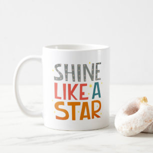 Café Caneca de Citação Motivacional Retro - Brilhe Como