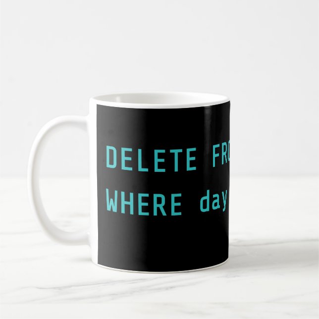 Café Caneca de Codificação de Planos de Domingo SQL Del (Esquerda)