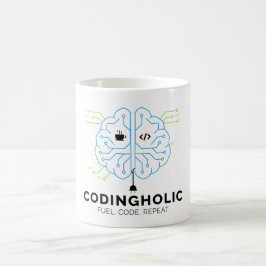 Café Caneca de Codificação Tech Brain para Programadore