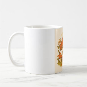 Café caneca de cogumelo Cottagecore