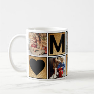 Café Caneca de Colagem de 5 Fotos Personalizadas Presen