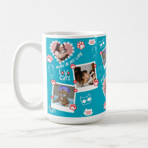 Café Caneca de colagem de foto de gato de estimação per
