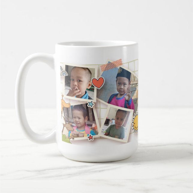 Café Caneca de Colagem de Fotos (Esquerda)