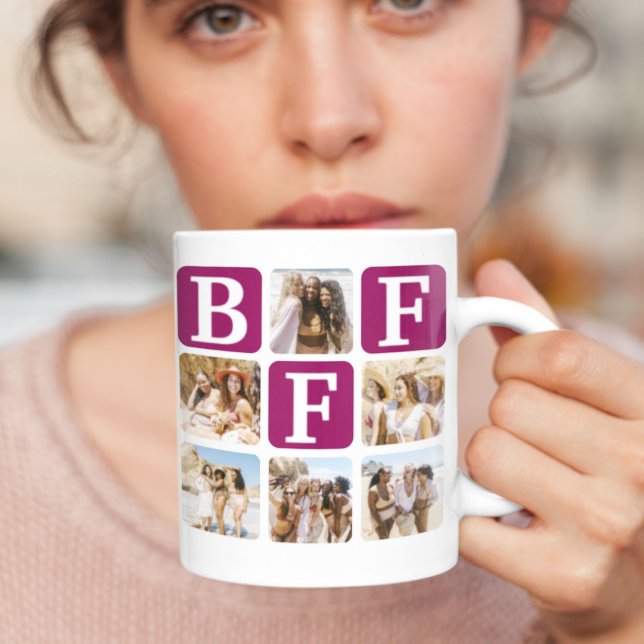 Café Caneca de Colagem de Fotos de Amizade BFF (Criador carregado)