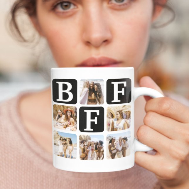 Café Caneca de Colagem de Fotos de Amizade BFF (Criador carregado)