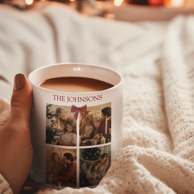 Café Caneca de Colagem de Fotos de Natal Personalizada  (Criador carregado)