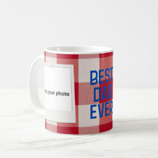 Café Caneca de Colagem de Fotos Xadrez Vermelho do Melh