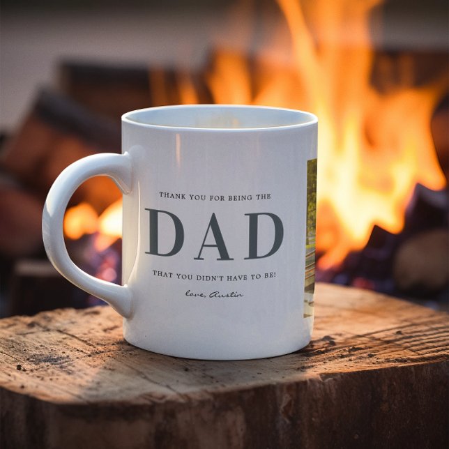 Café Caneca de Colagem de Três Fotos | Padrasto (Criador carregado)