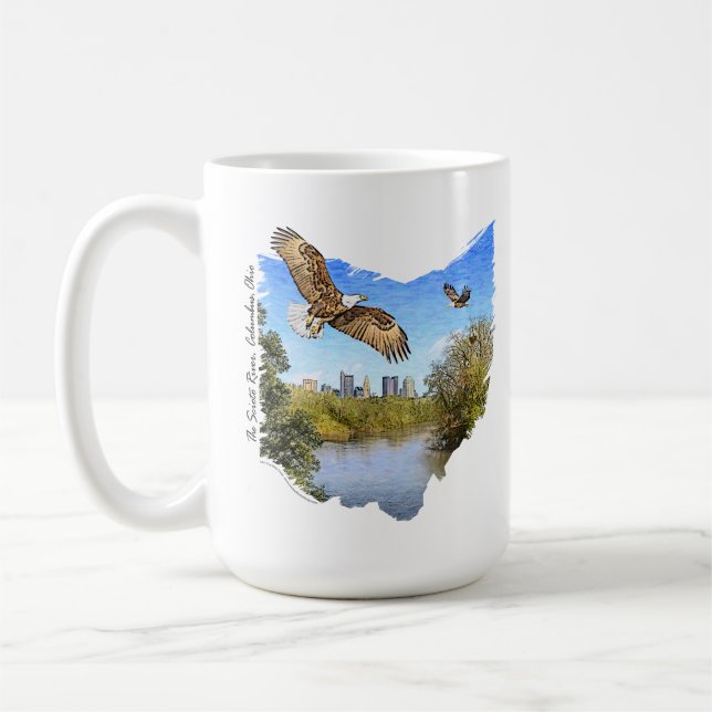 Café Caneca de Columbo Ohio do rio de Eagles Scioto (Esquerda)