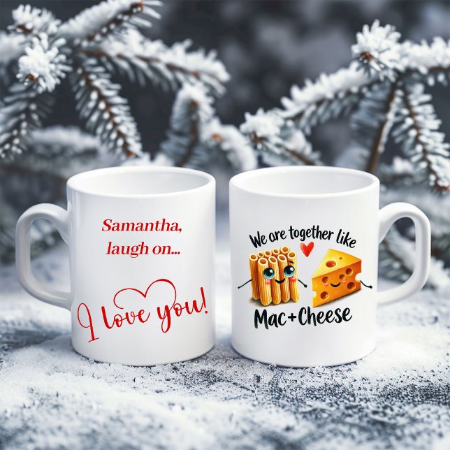 Café Caneca de comida engraçada personalizada Eu amo vo (Personalized Funny Food Mug I Love You Gift)