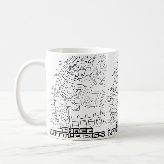 Café Caneca de conto de fadas Três Pequenos Porcos (Esquerda)