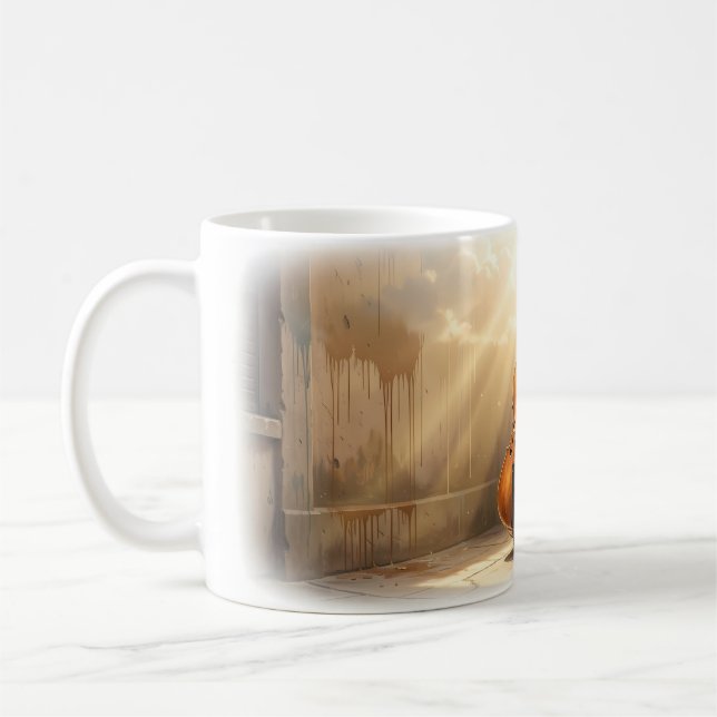 Café Caneca de Contrabaixo Vertical Iluminado pelo Sol  (Esquerda)