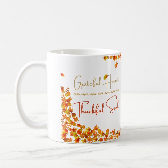 Café Caneca de Coração Grato Alma Agradecida – Outono M (Esquerda)