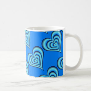 Café Caneca de corações azuis