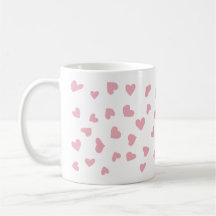 Caneca de Corações Cor-de-Rosa Espalhados