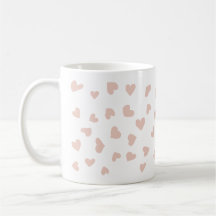 Caneca de Corações de Pêssego Espalhados